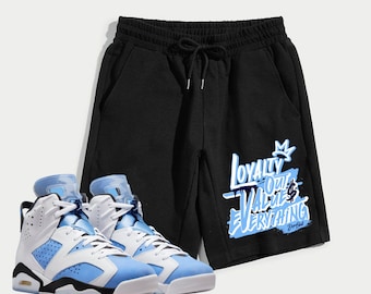 NEW L Men&#39;s Fleece Shorts To Match Jordan 6 University Blue