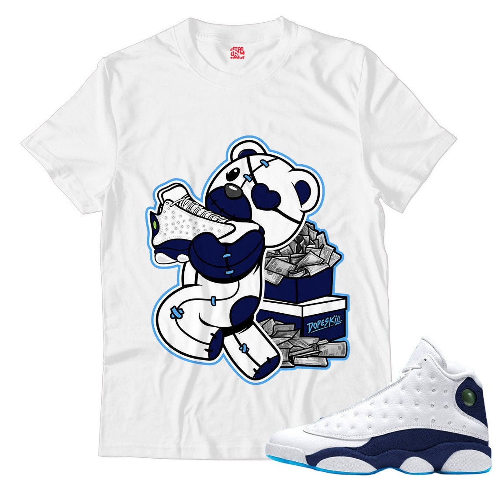 B.E.A.R Unisex Shirt Match Jordan 13 Obsidian Powder Blue | Etsy