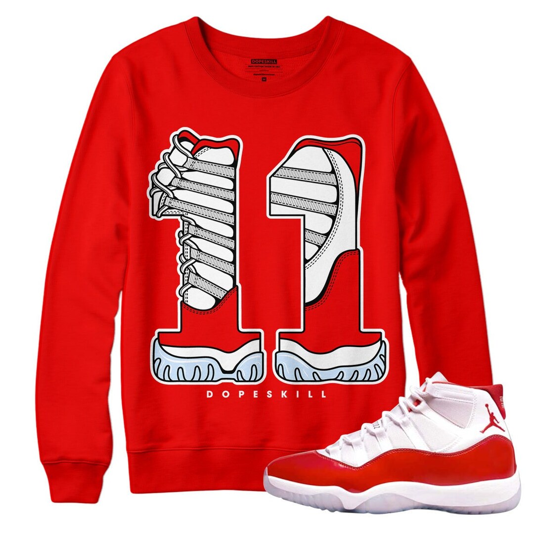 Cherry 11s Dopeskill Varsity Red Crewneck Sweatshirt No.11 Etsy