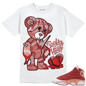 Dune Red 13s DopeSkill Unisex Shirt Broken Heart Graphic