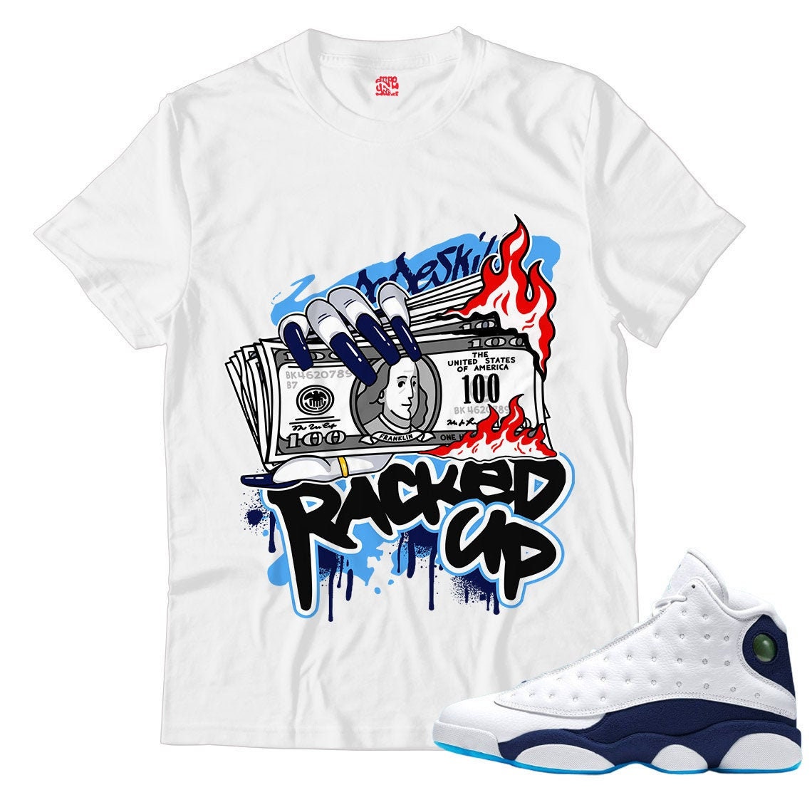 R.U Unisex Shirt Match Jordan 13 Obsidian Powder Blue | Etsy