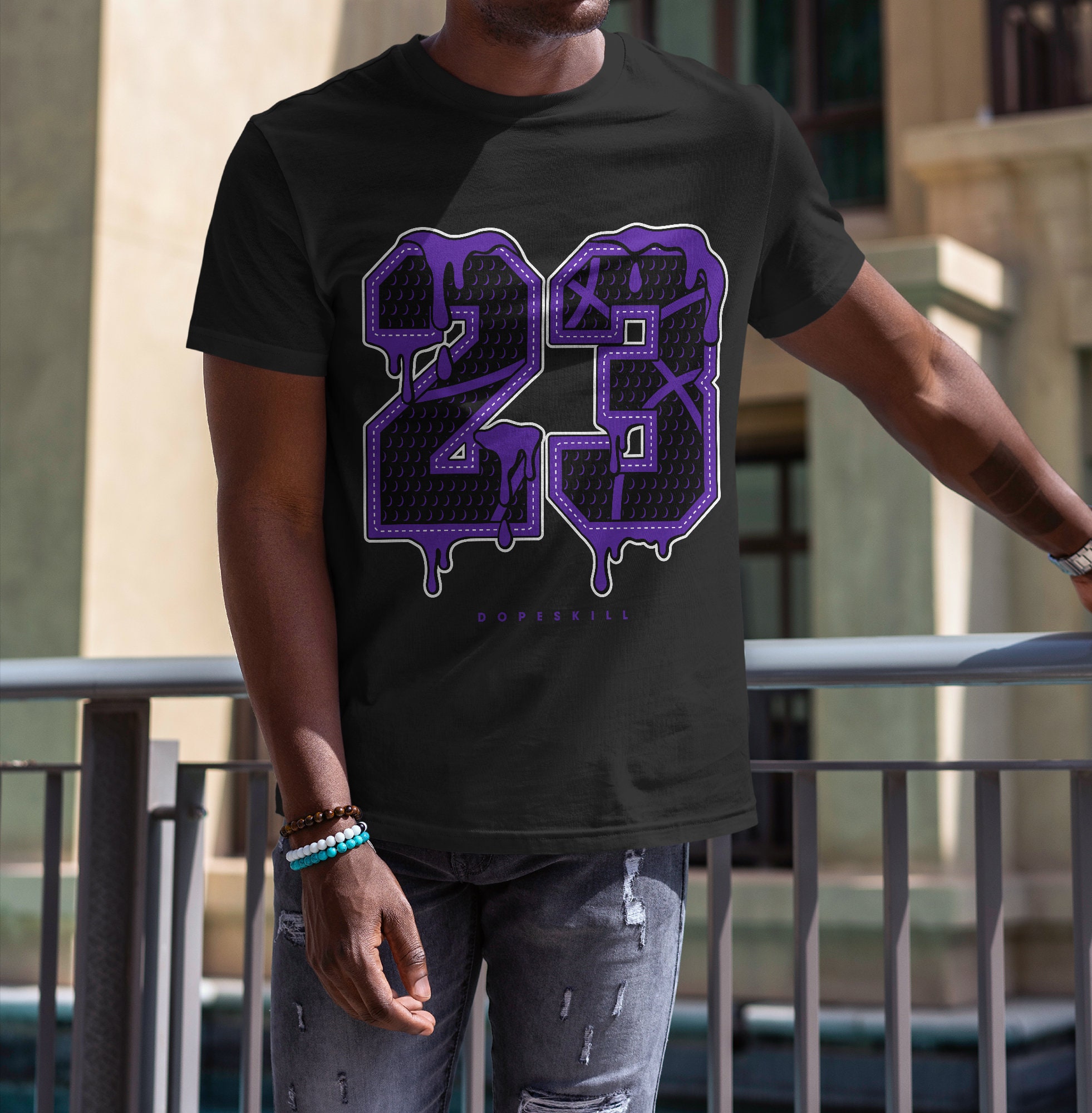 MoodSkillz 23-J13 Graphic to Match Jordan 13 Court Purple T-Shirt