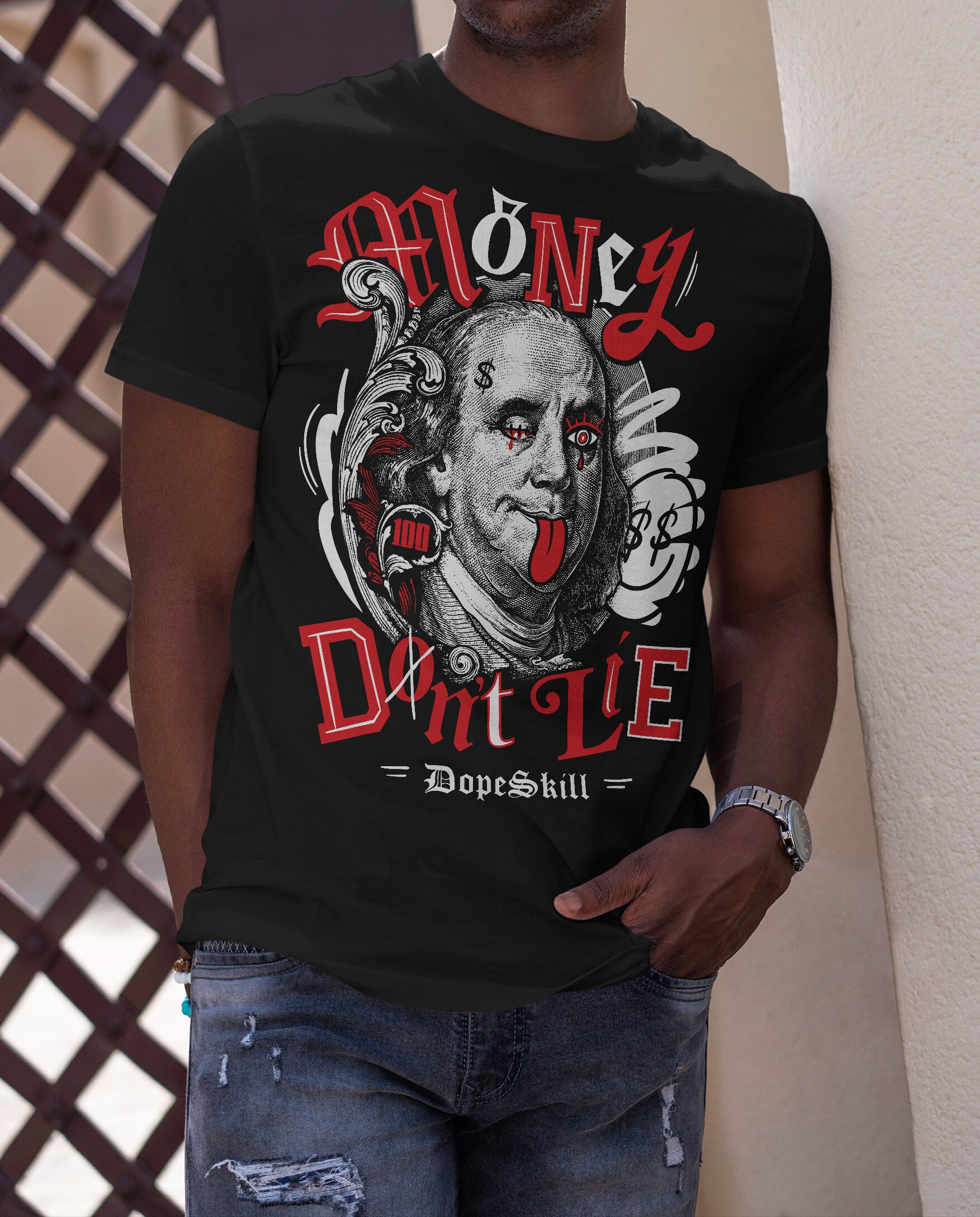 【S/DOUBLE】関税/送料込み This Thing Dot T-Shirt Red Taxi 12s Dopeskill Unisex Shirt Money Don't Lie Graphic