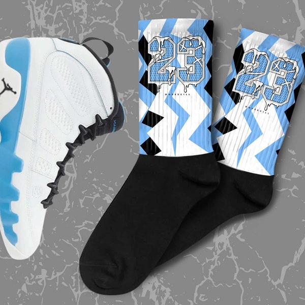 Powder Blue 9s DopeSkill Sublimated Socks ZicZac Graphic