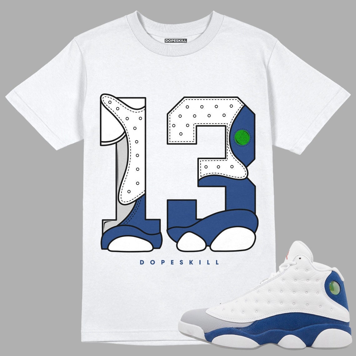No.13 Unisex Shirt Match Jordan 13 French Blue Etsy Canada