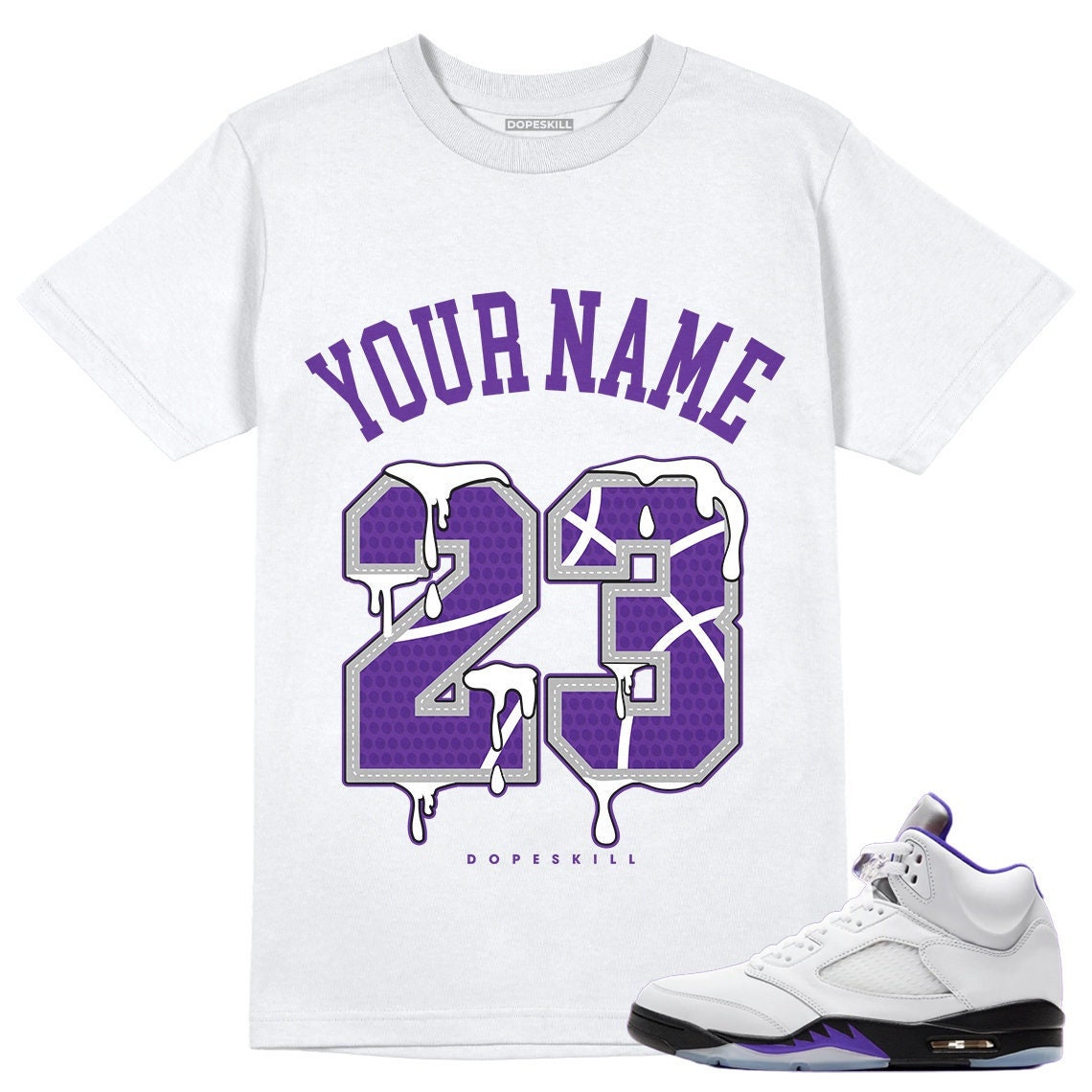 Custom Name for Violet Ore 4s Unisex T-shirt,No.23 Graphic-Jordan 4 Shirt