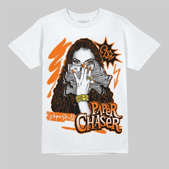 Streetwear Graphic Tee, Orange Black White Collection Unisex