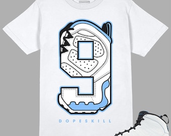 Powder Blue 9s DopeSkill Unisex Shirt No.9 Graphic