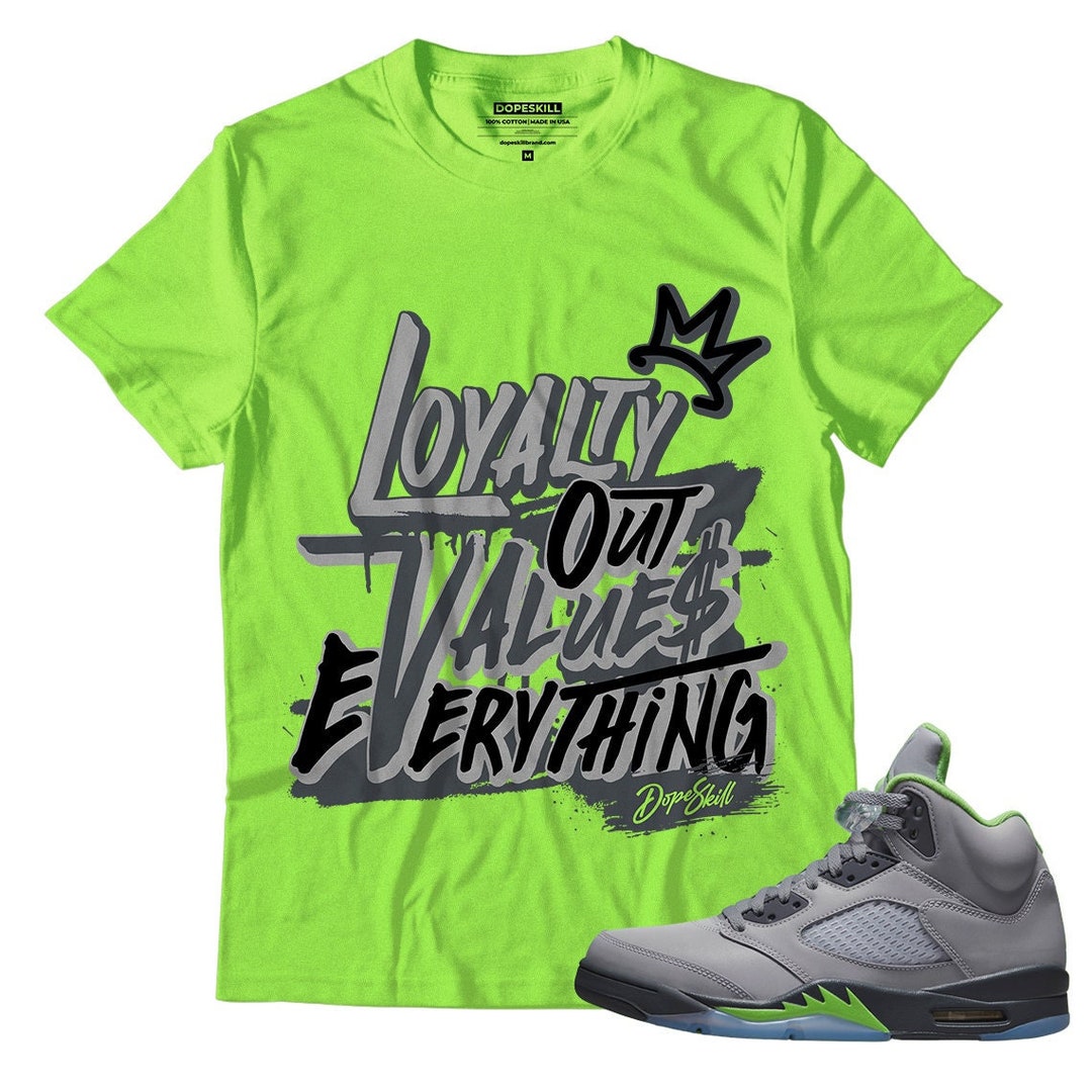 NEW L Unisex Shirt Match Jordan 5 Green Bean - Green Bean T