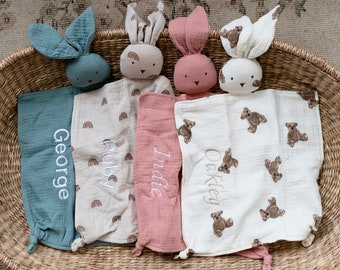 Organic Personalised Baby Gift Gender Neutral Baby Blanket Baby Shower Gift Baby Boy Baby Girl Baby Comforter Baby Gift Personalised Gift