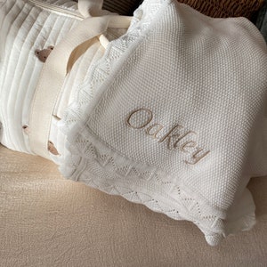 Personalised Knitted blanket | Knitted Blanket | Baby Gift Baby Boy Gift Baby Girl Gift Personalised Gift Swaddle Blanket Neutral Baby Gift