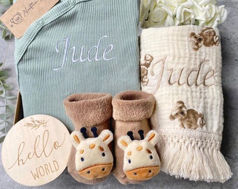 Nieuwe baby cadeauset, nieuwe babyjongen cadeau, nieuwe babymeisje cadeau, pasgeboren geschenkdoos, nieuwe baby cadeaudoos, kraamcadeau, babycadeau, baby cadeauset