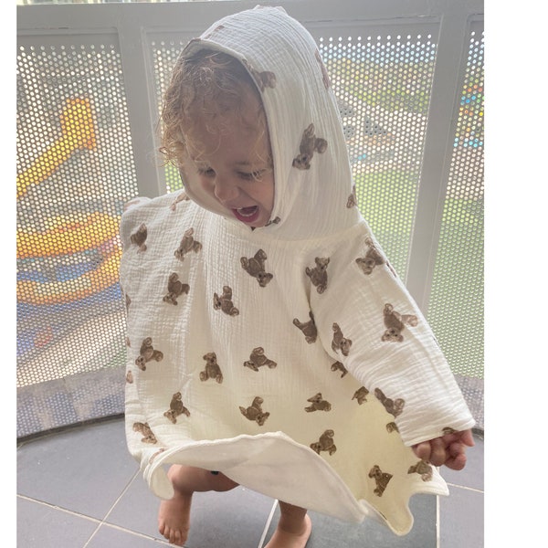 Organic Hooded Poncho Towel Toddler Towel Baby Shower Gift Baby Gift Neutral Baby Gift Neutral Baby Clothes Summer Kids Towel Toddler Towel