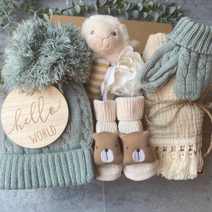 Zestaw prezentowy dla noworodka, Prezent dla chłopca, Prezent dla dziewczynki, Pudełko prezentowe dla noworodka, Pudełko prezentowe dla noworodka, Prezent na baby shower, Zestaw prezentowy dla dziecka Safari