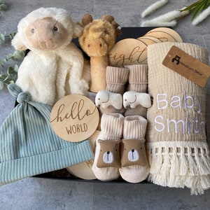 Personalisierter Willkommen in der Welt, Baby Boy, Baby Girl Geschenk, Neugeborenen Geschenk, New Baby Geschenkbox, Baby Hamper, Babypartygeschenk, Neues Babygeschenk,