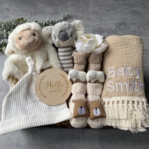 Personalisierter Willkommen in der Welt, Baby Boy, Baby Girl Geschenk, Neugeborenen Geschenk, New Baby Geschenkbox, Baby Hamper, Babypartygeschenk, Neues Babygeschenk,