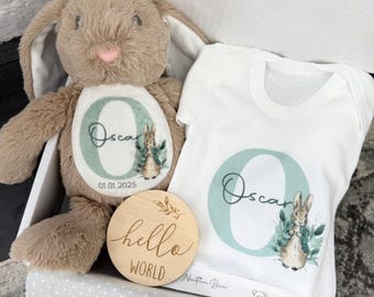Personalised New Baby Gift Set, New Baby boy gift, New Baby Girl Gift, Newborn gift box, Baby Shower Gift, Baby Gift, Cuddly Toy