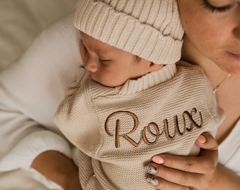 Personalised Knitted Baby Cardigan, Embroidered Cardigan, New Baby Gift, Baby Shower Gift, Hospital Bag, Personalised Gift