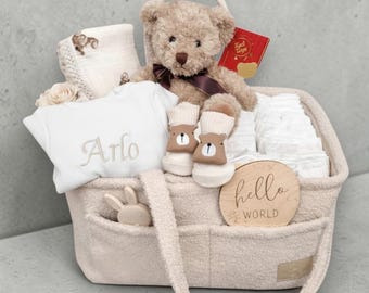 Personalised Baby Gift Set Nappy Caddy Diaper Organisers Baby Shower Git