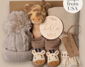 New Baby Gift Set, Baby boy gift, Baby Girl Gift, Newborn gift box, Baby Shower Gift, Baby Gift, Neutral Gift, Safari Gift USA