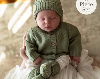 Personalised Knitted Cardigan, Coming Home Outfit, Baby Gift, Baby Boy, Baby Girl, First baby Outfit, Baby Shower, Gift  Hospital Bag,