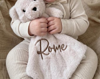 Personalised Baby Gift Gender Neutral Baby Shower Gift Baby Boy Baby Girl Baby Comforter Baby Gift Personalised Gift Fluffy Bear Comforter