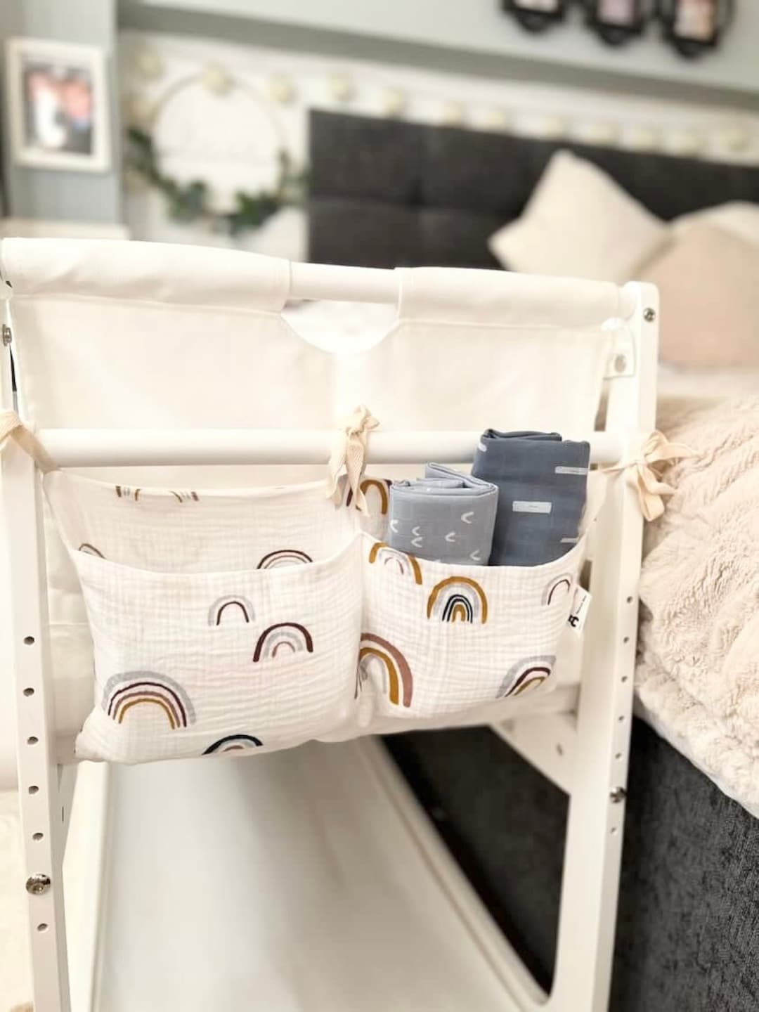 Baby Cot Organiser Baby Organiser Cot Crib Storage Bedside Etsy