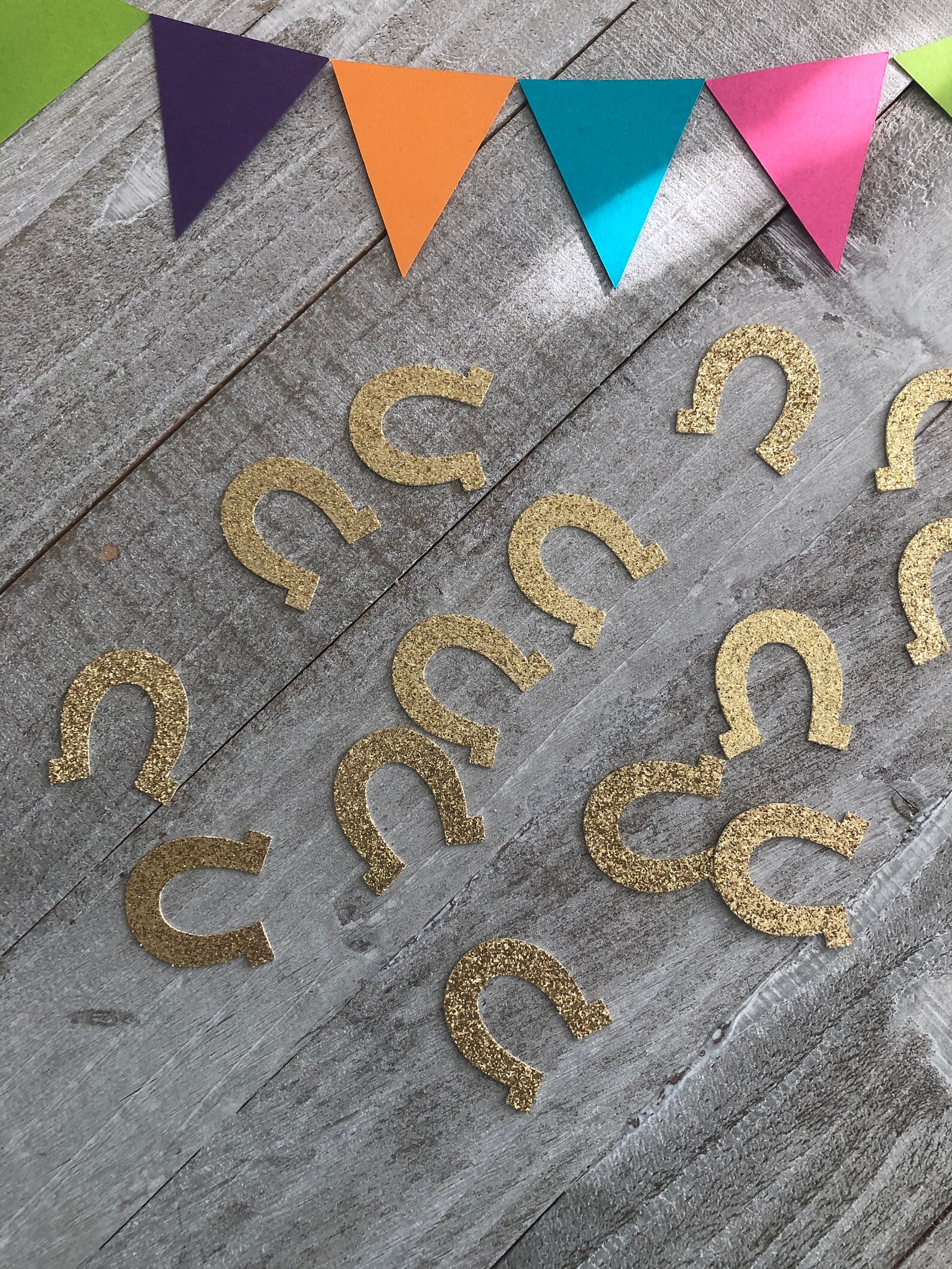 Glitter horseshoe confetti Confetti newborn showers glitter Etsy