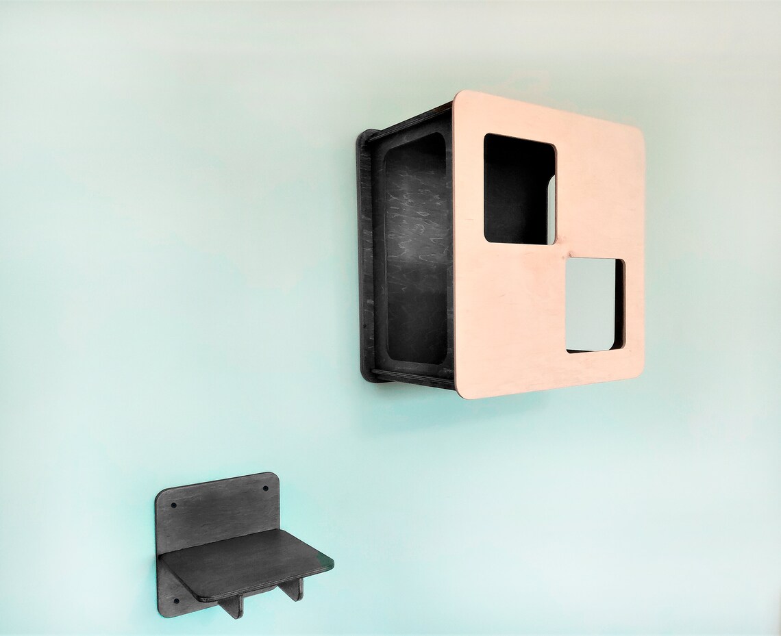 A closer look at Compact Wall Mounted Cat Shelves