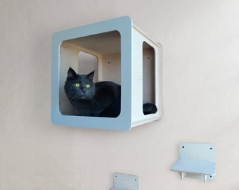 Katzenwandregal für große Katze, Katzenwandbox Bett, schwebendes Katzenregal