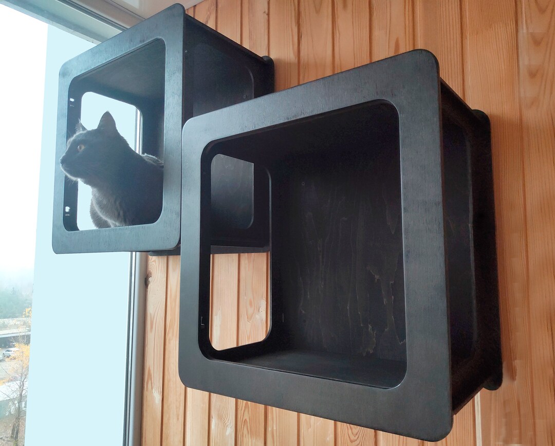 Picture of Modern Wall Mounted Cat Shelves, Cat Furniture, Wall Cat House - Etsy