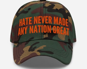 Anti-Racism Camo Dad Hat, Political Protest Cap