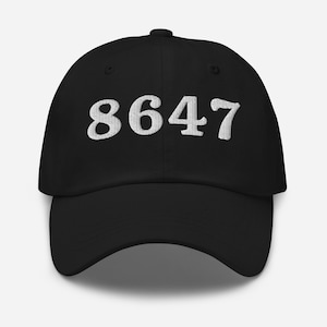 8647 Embroidered Dad Hat, Anti Trump Gift