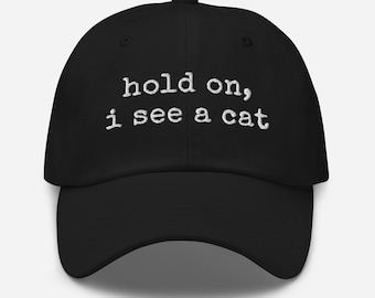 Hold On I See A Cat Dad Hat, Cat Lover Gift