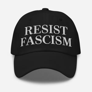 Resist Fascism Embroidered Hat: Feminist Gift, Women&#39;s Rights