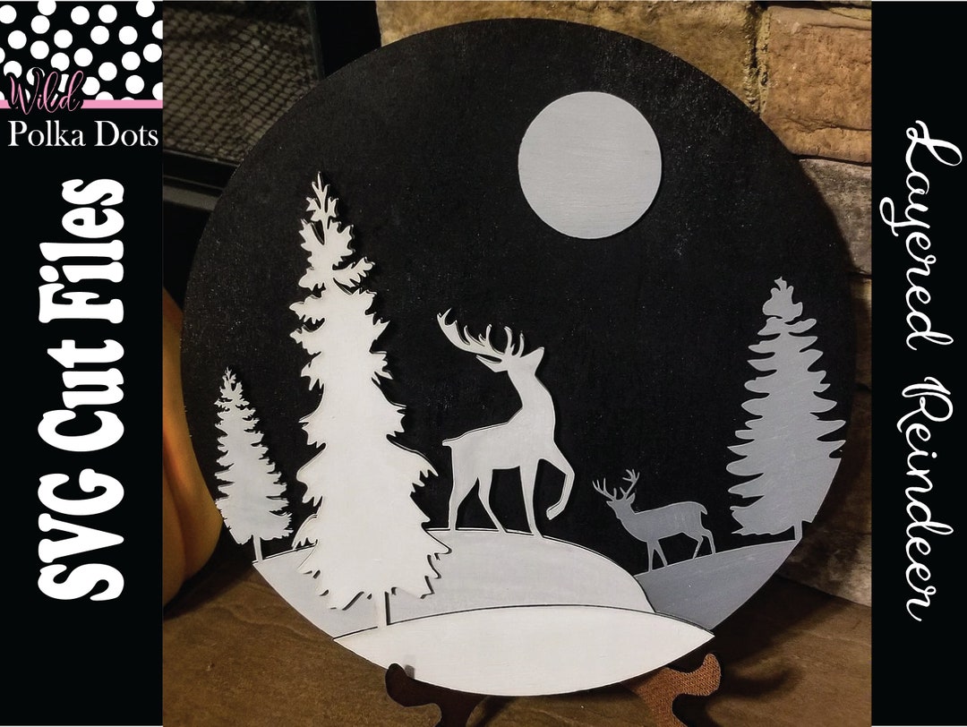 Reindeer Sign or Door Hanger SVG | Christmas Decor | DIY Kit | Laser ...