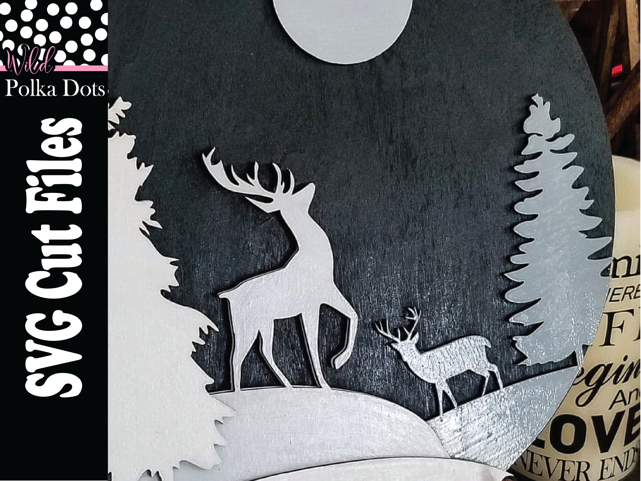Reindeer Sign or Door Hanger SVG | Christmas Decor | DIY Kit | Laser ...