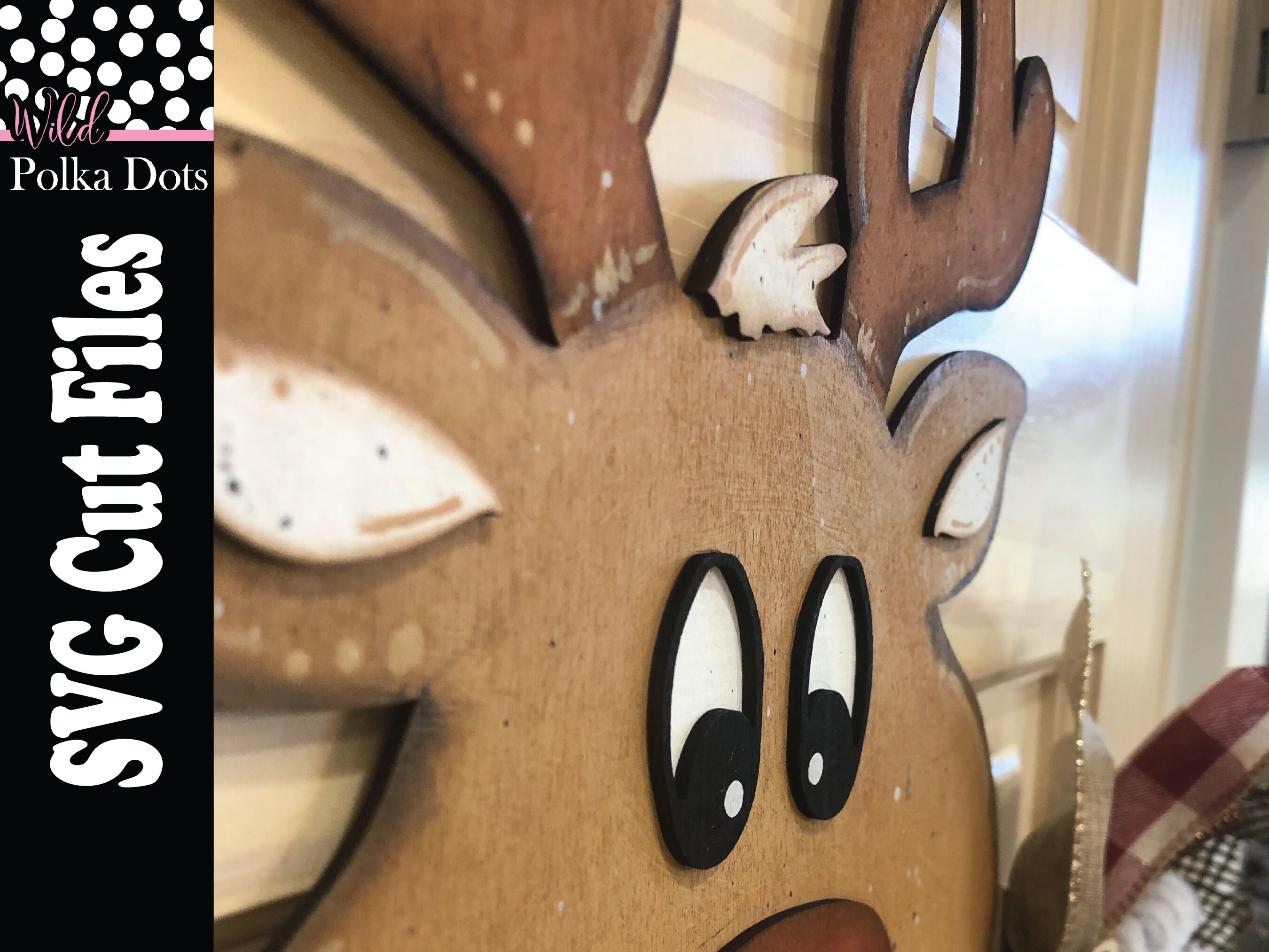 Reindeer Door Hanger Wreath Rail Form & Sign SVG | Rudolph Christmas ...