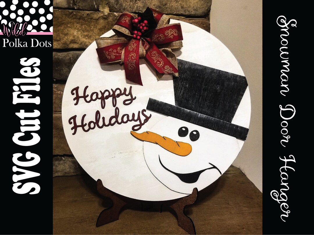 Snowman Round Door Hanger Sign SVG Christmas Decor DIY Kit - Etsy