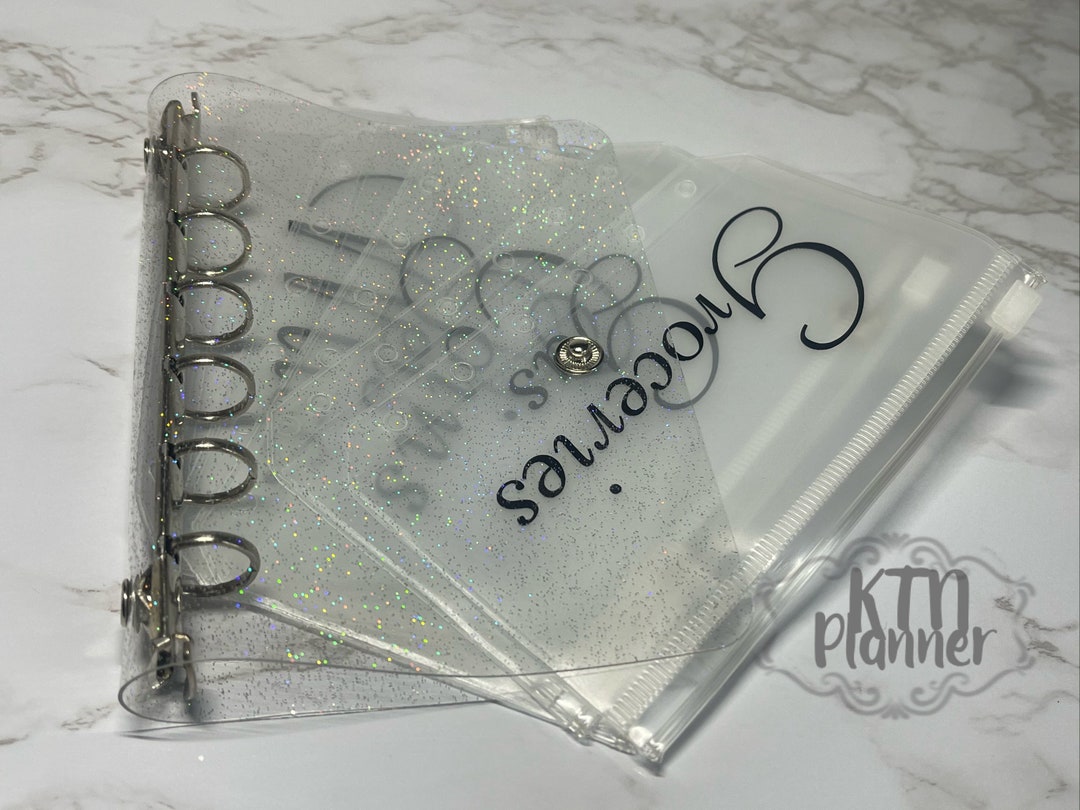 Cute Mini Planner A7 Binder Glitter Mini Binder Pocket Cover Planner