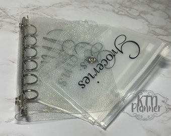 Cute mini planner| A7 binder | glitter mini binder | pocket cover planner| PVC