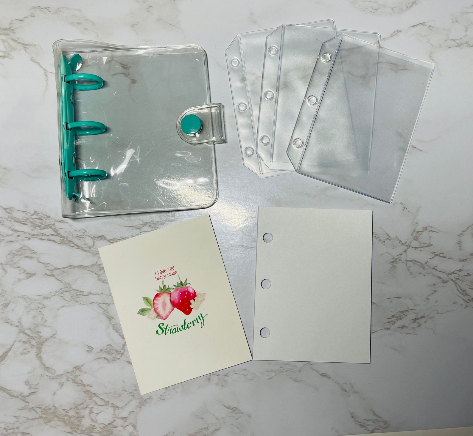 Cute mini planner set A8 binder clear mini binder pocket Etsy