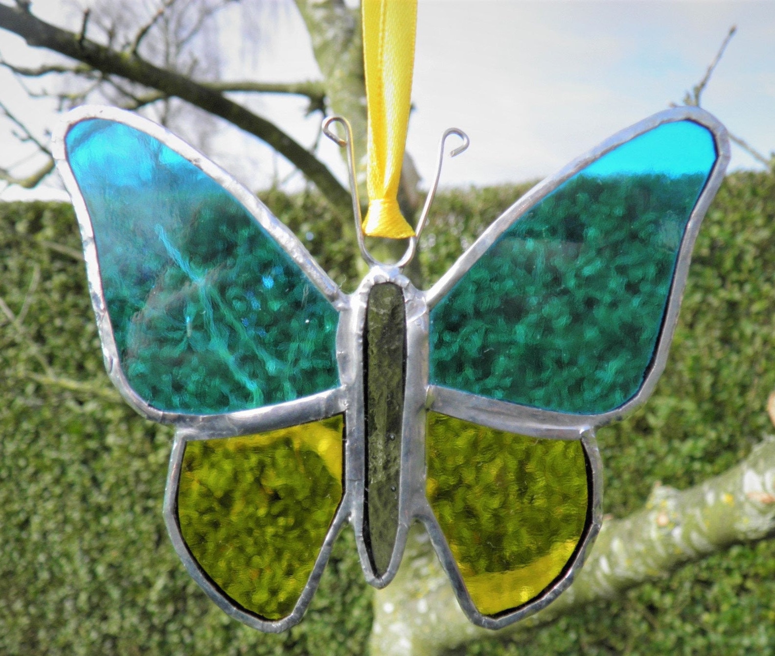 Stained Glass Butterfly Suncatcher, Handmade, Wedding Gifts. Gift for
