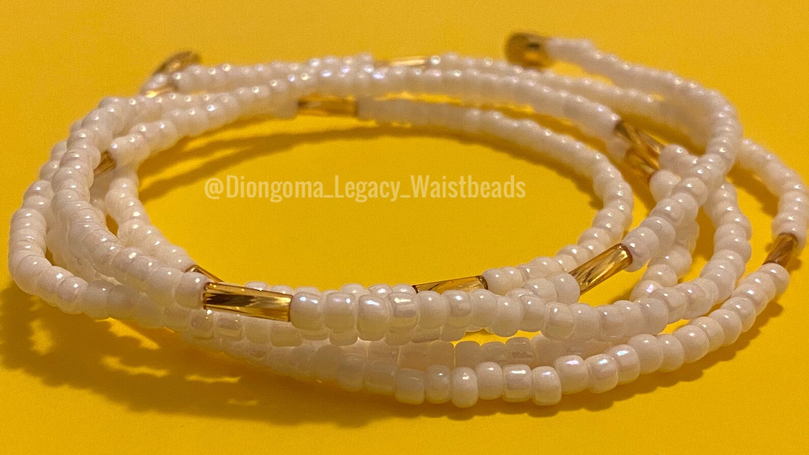 White and Gold Waist Beads Etsy