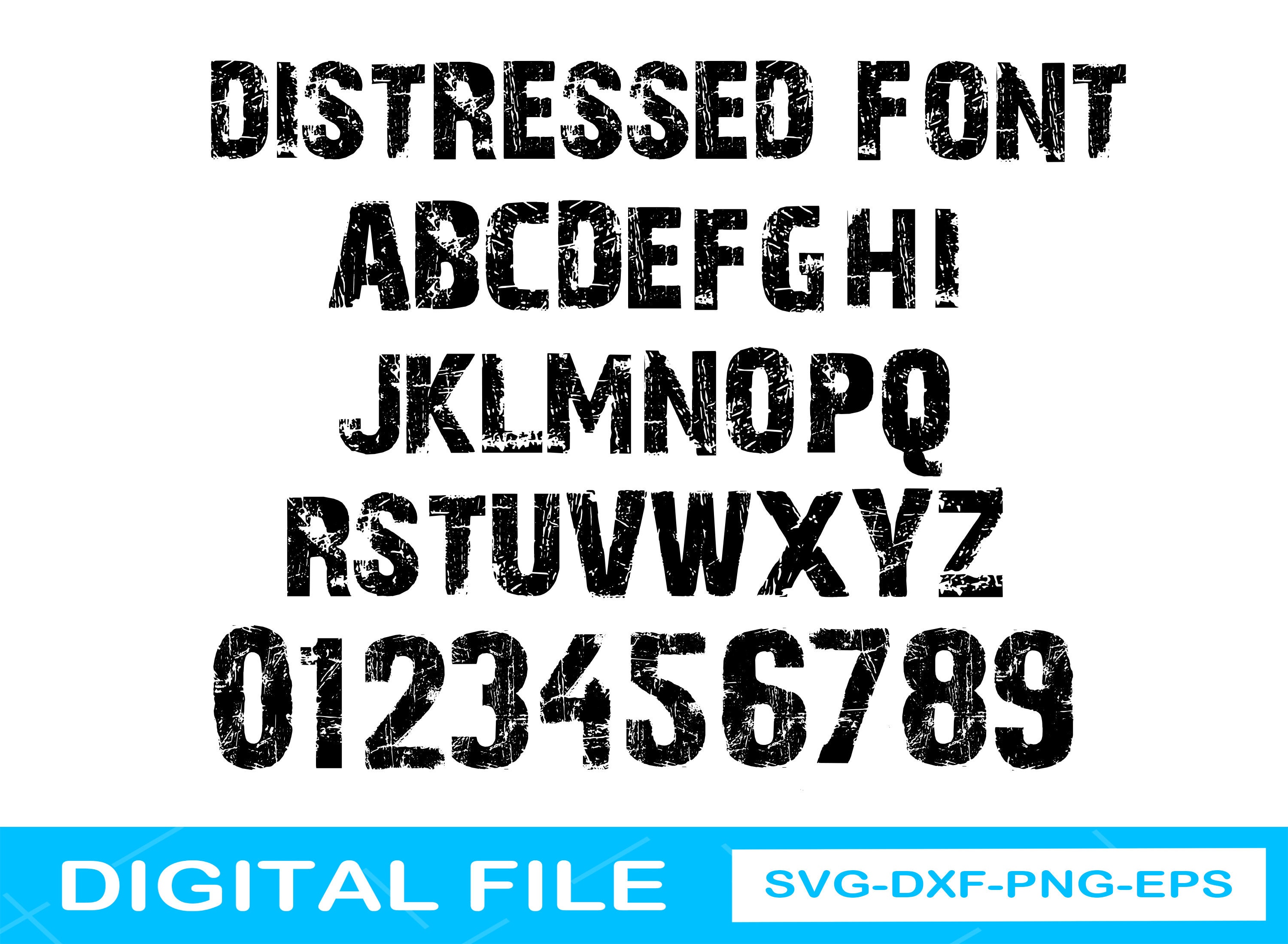 Distressed Font Svg Distressed Alphabet SVG Grunge Font Svg Etsy