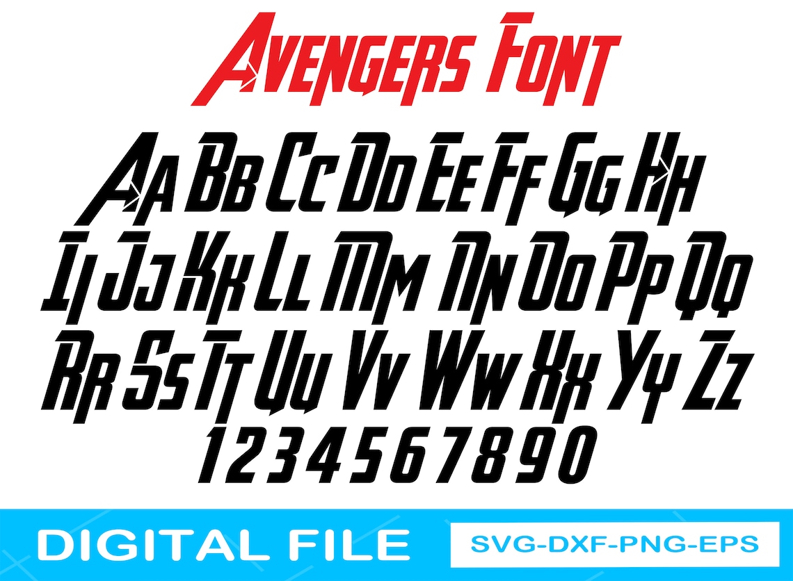 Avengers Font Alphabet Letters Svg Avengers Alphabet Svg Etsy
