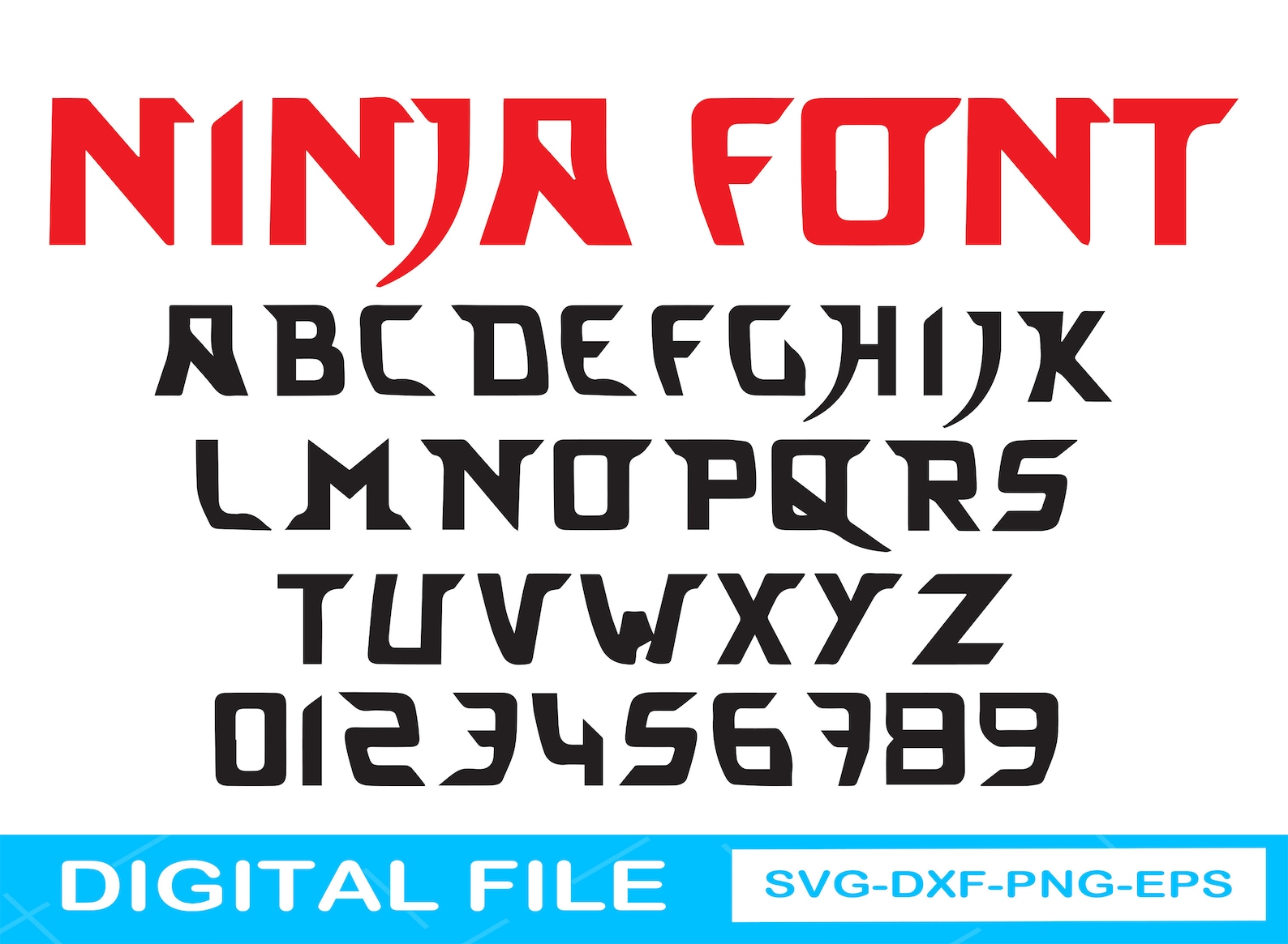 Ninja Font Svg Karate Font Svg YinYang Svg Fonts Svg For Etsy