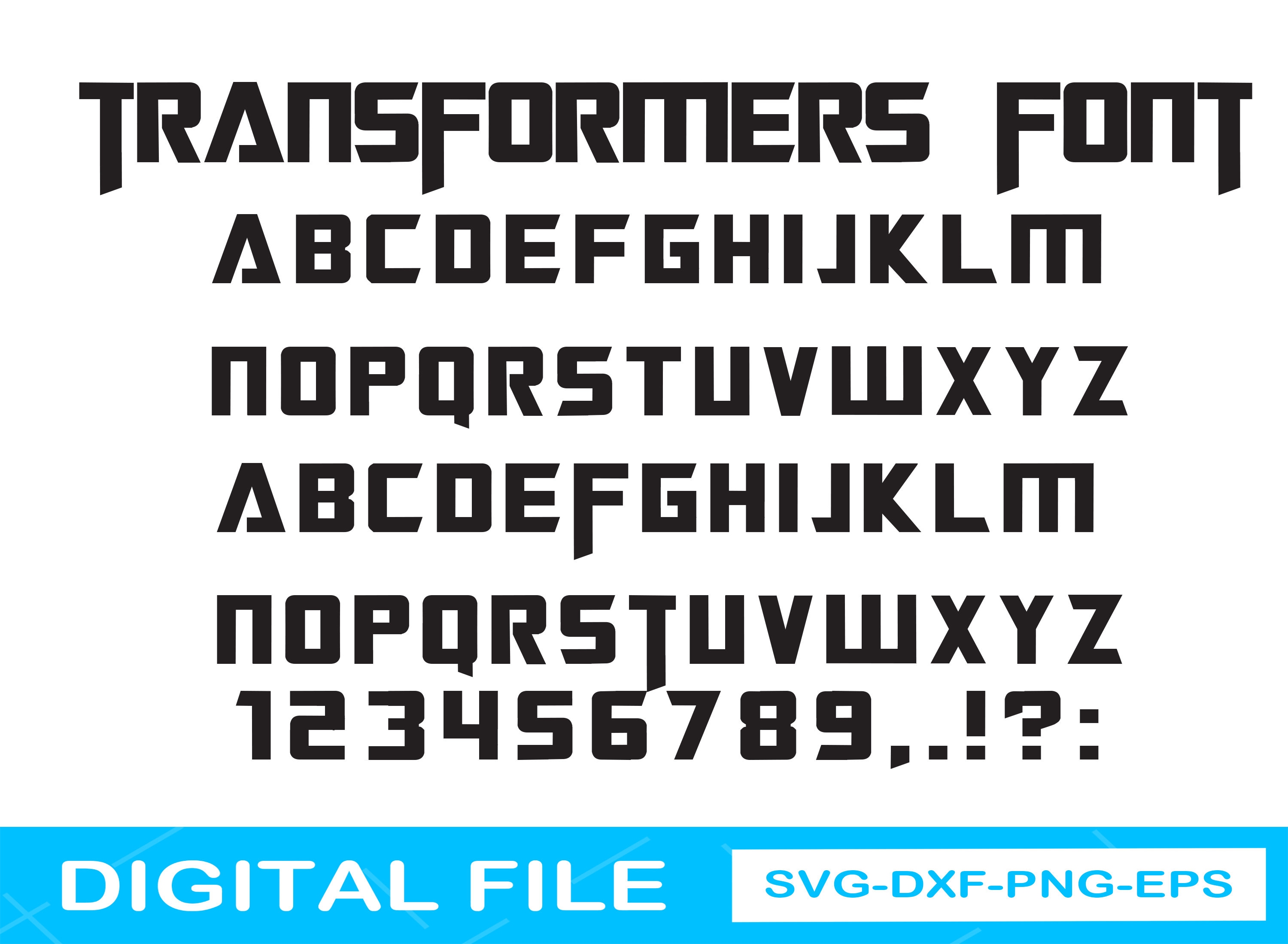 Transformers Font Svg Cars Alphabet Transformers Otf Etsy