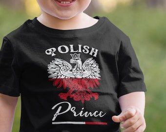 Shirt Poolse prins, T-shirt Polen adelaar, Polish Pride cadeau voor mannen, Polska Heritage, Slavische wortels peuter, Poolse kinderen, shirt Polen vlag