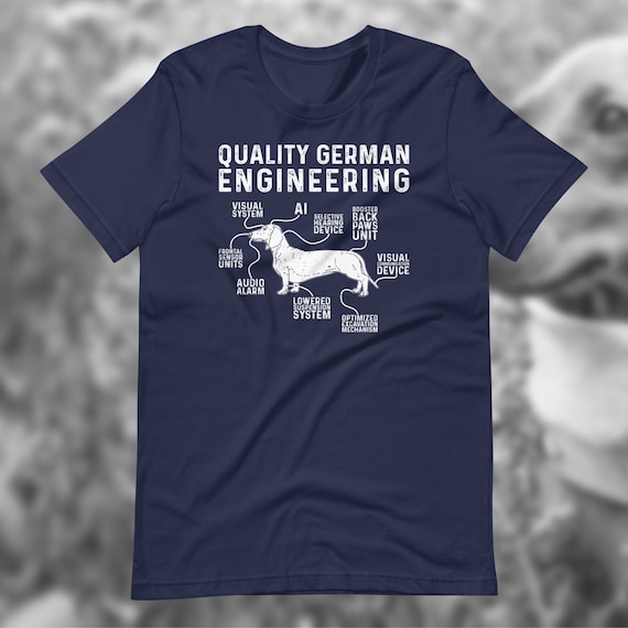Funny Dachshund Anatomy T-Shirt: Quality German Engineering Wiener Dog Gift, Sausage dog shirts